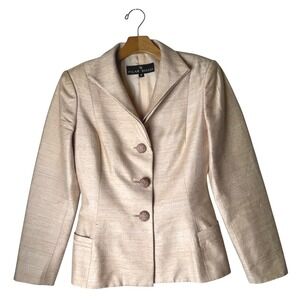 Pilar Rossi Blazer Women 8 Pink Silk Single Breasted 3 Party Career Retro Preppy